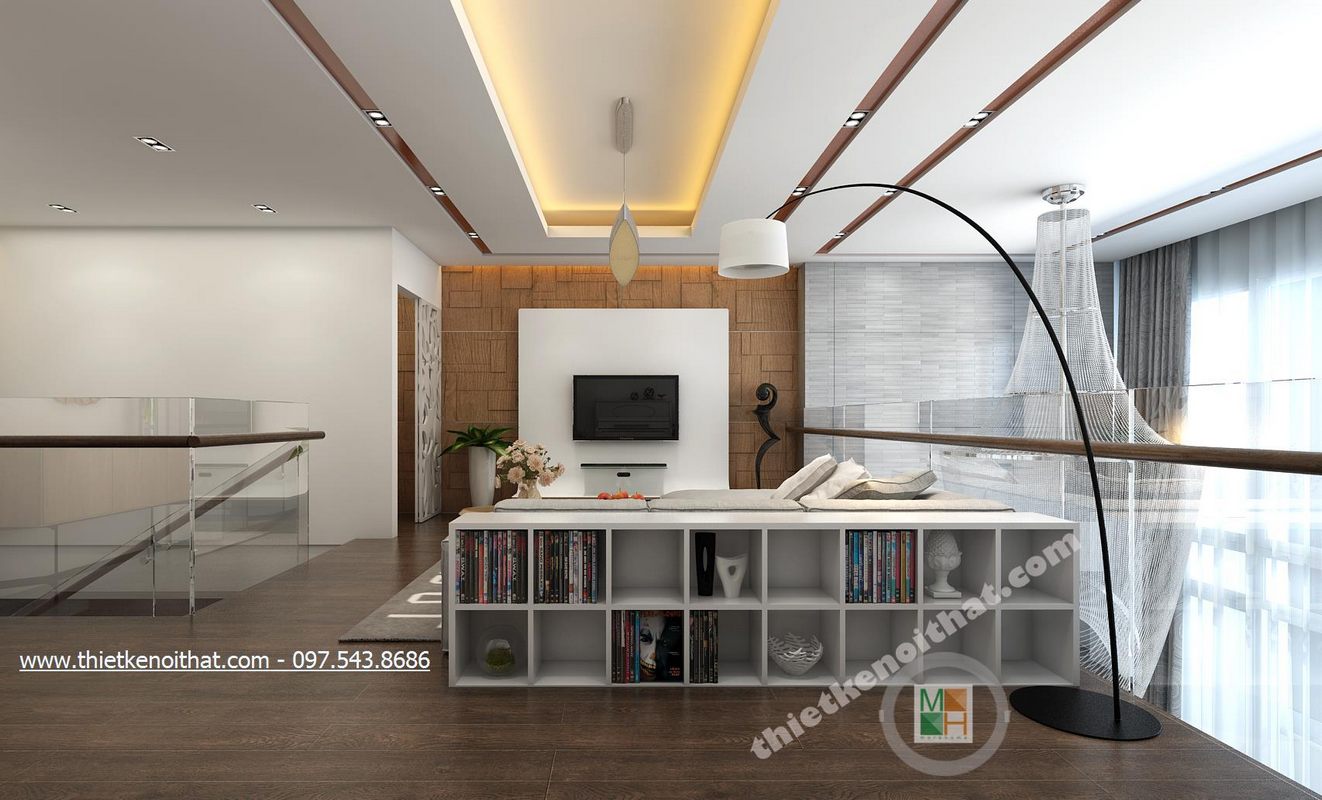 Thiết kế nội thất phòng bếp chung cư Duplex Mandarin Garden Cầu Giấy Hà Nội